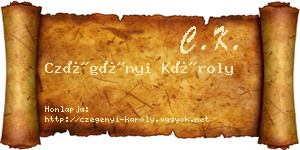 Czégényi Károly névjegykártya