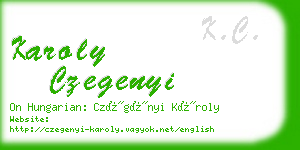 karoly czegenyi business card